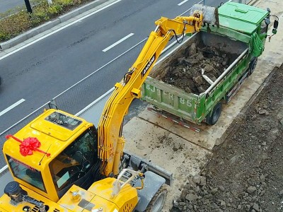 寶鼎輪式挖掘機廠家新派小生BD80W型號輪胎式挖掘機為何要走量？