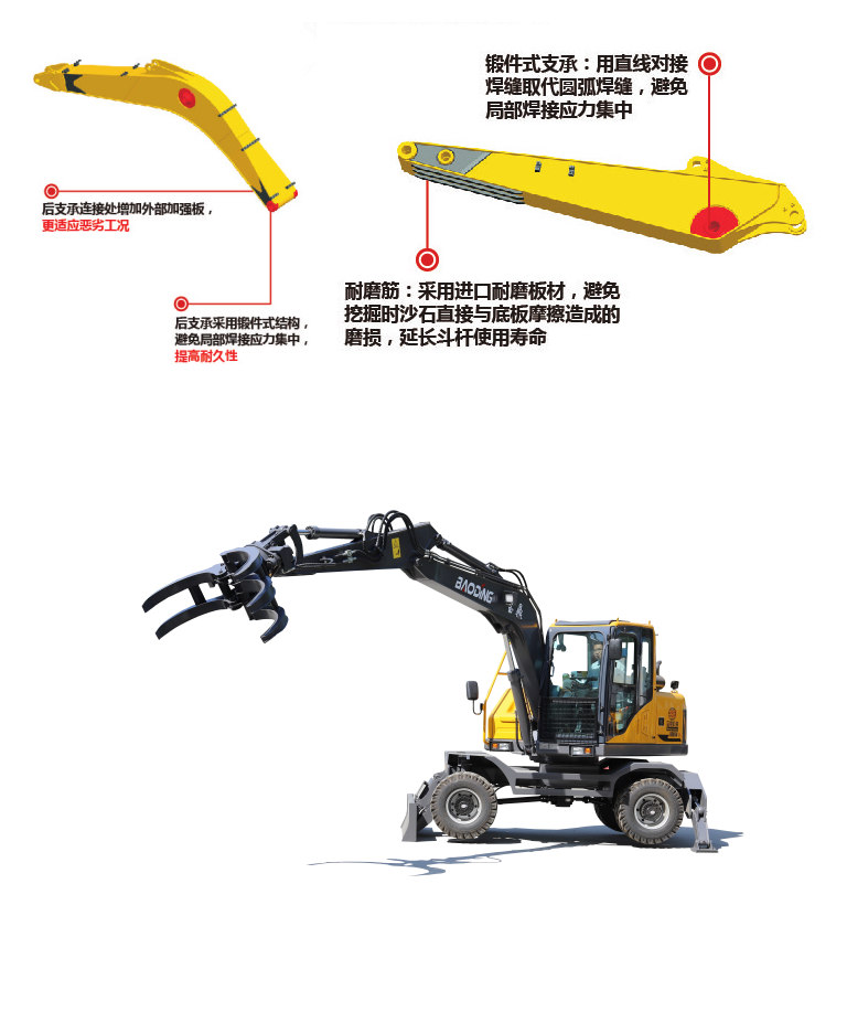 寶鼎95輪式挖掘機(jī)抓木機(jī)