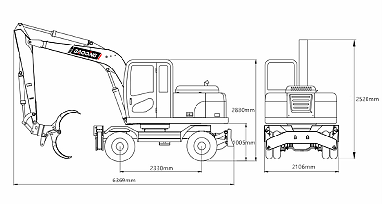 抓木機(jī)尺寸圖